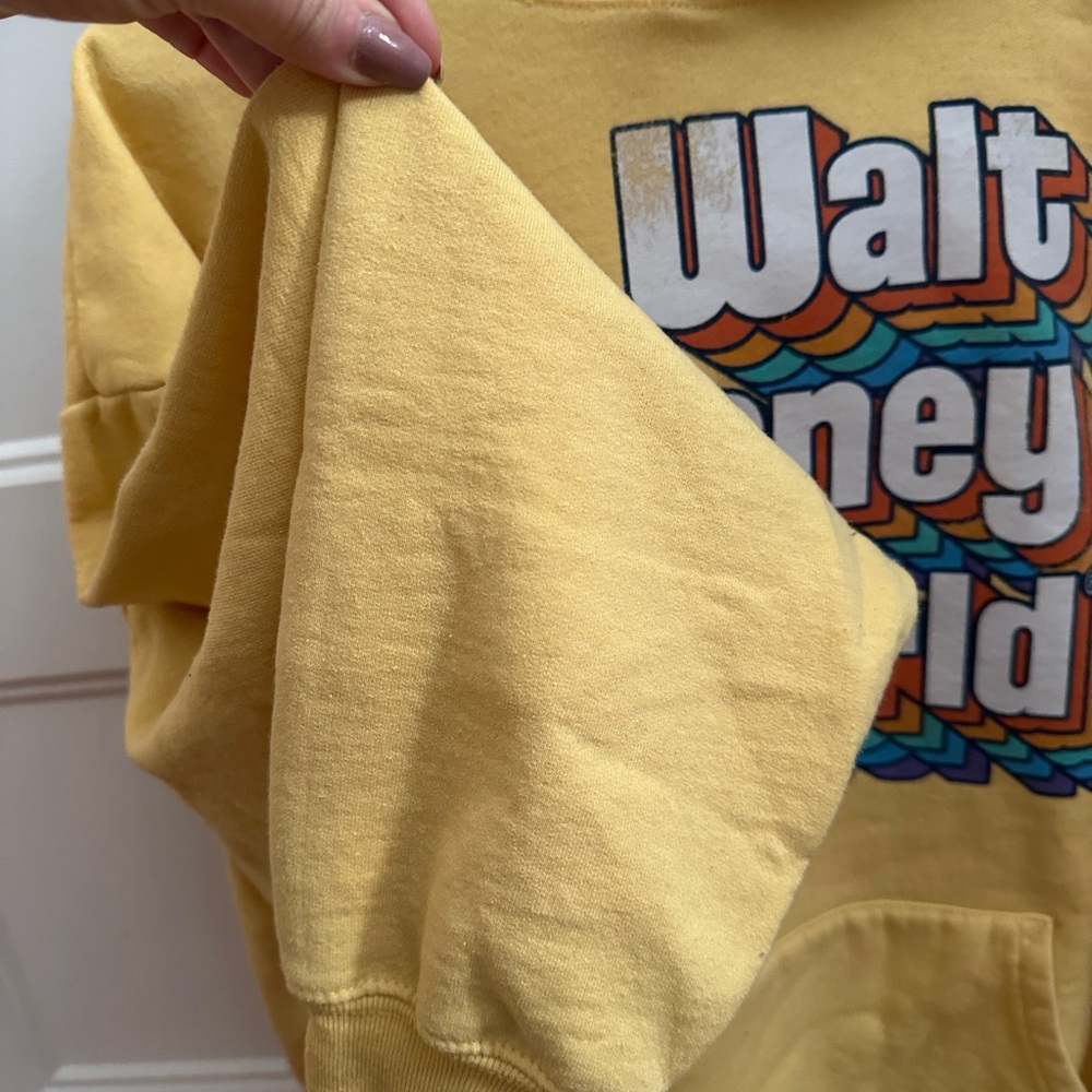 Disney Yellow Walt Disney World Crewneck Hoodie Large - Picture 4 of 8